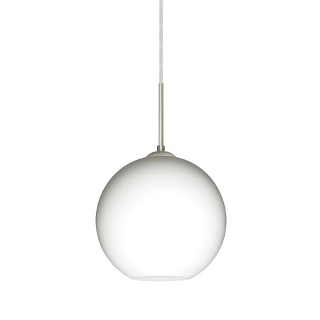 Besa Lighting Coco 8 Pendant, Opal Matte, Satin Nickel Finish, 1x60W Incandescent 1JT-COCO807-SN